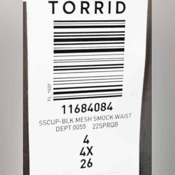 TORRID Plus Size Black mesh retro chic smocked swimsuit cover-up dress 4X - Picture 12 of 16